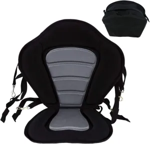 Kayak Seat Cushion Deluxe Padded Canoe Boat Backrest Seats Back Support Sit On Top with Detachable Storage Bag 4 Adjustable Straps for Kayaking Canoeing Rafting Fishing