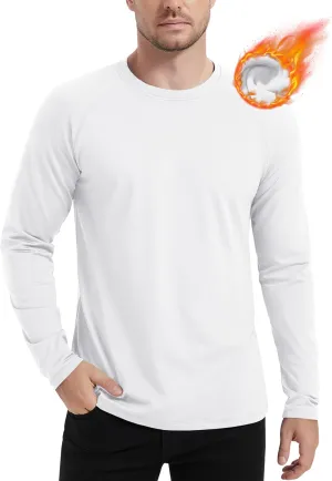 MAGCOMSEN Men's Thermal Shirt Fleece Lined Long Sleeve Athletic Base Layer Workout Top